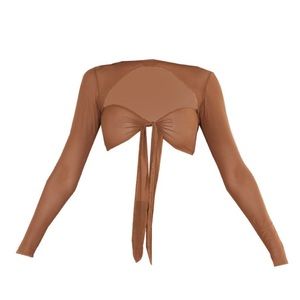 Mesh light brown crop top